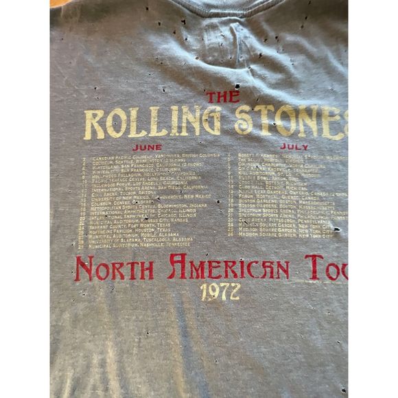 Retro Adult T-Shirt Rolling Stones Tour Shirt 1972 Graphic Tee VTG Concert Band - Picture 5 of 12